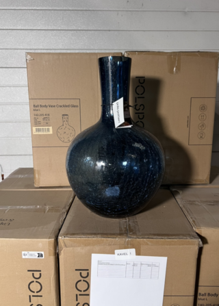 Ca. 15x Vaas, POLSPOTTEN, Crackled, Blauw